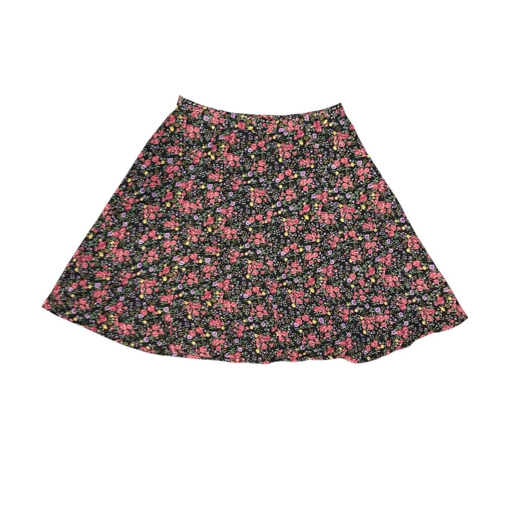 90s Vintage Floral Circle Skirt, Pasta, Size 12